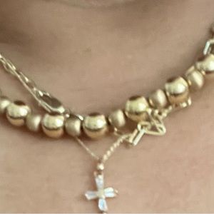 14k solid gold Ball necklace